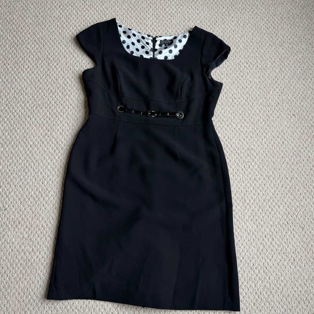 Tahari Women's Black Cap Sleeve Sheath Dress Size 14P